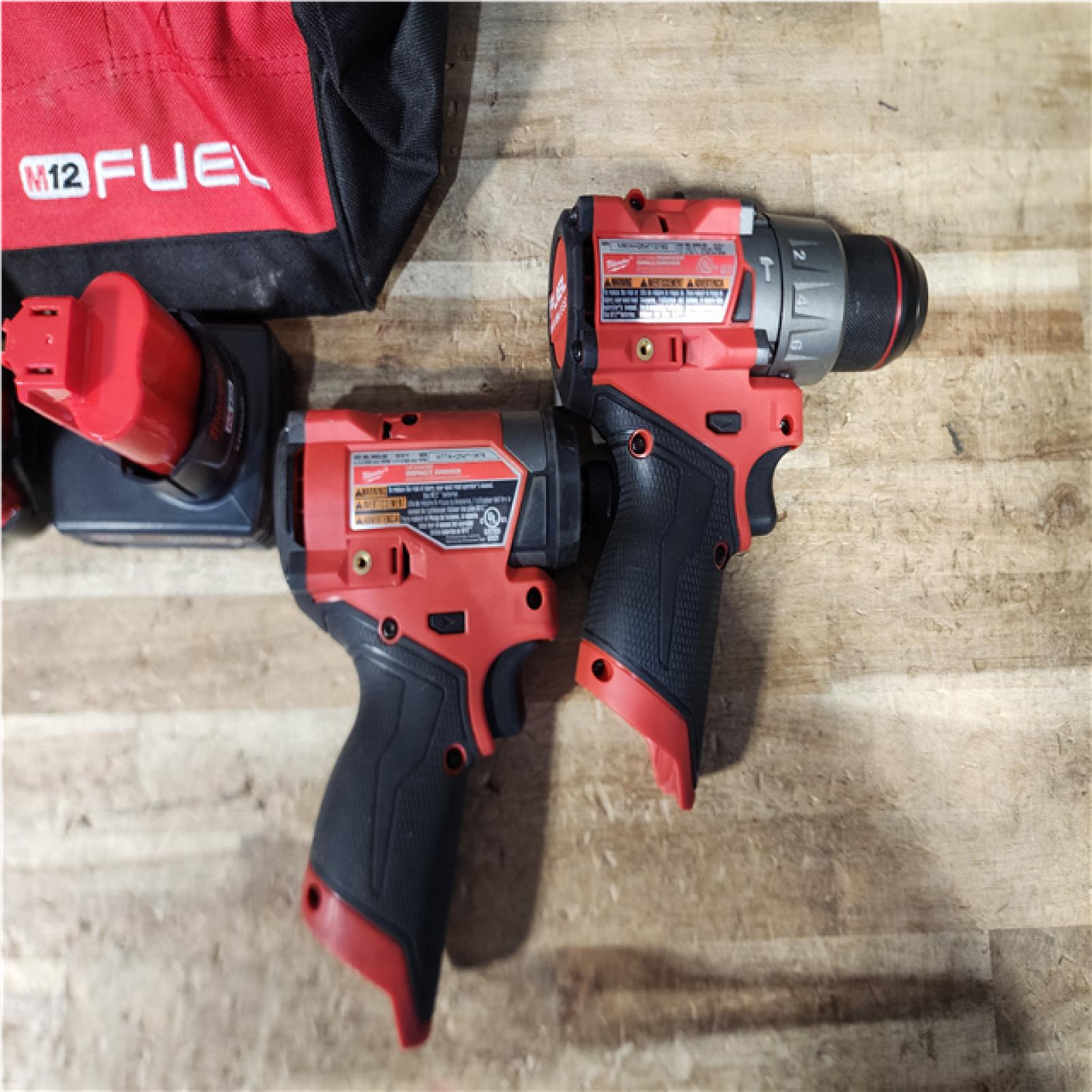 HOUSTON LOCATION - AS - IS Milwaukee FUEL 12-Volt Lithium-Ion Brushless Cordless Hammer Drill and Impact Driver Combo Kit