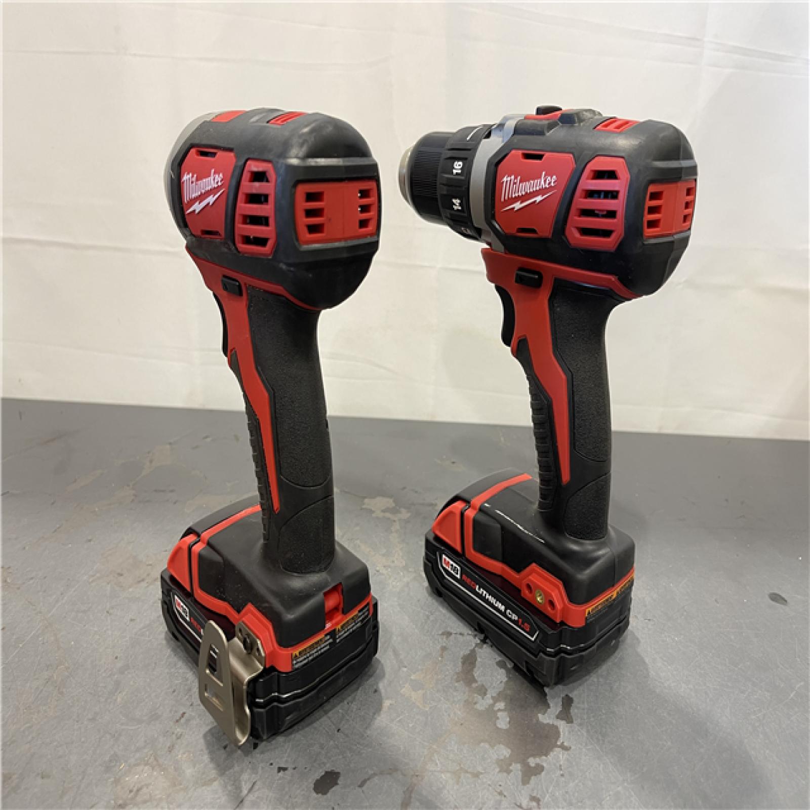 AS-IS - Milwaukee 18V Cordless Brushed 2-Tool Drill/Driver and Impact Driver Kit