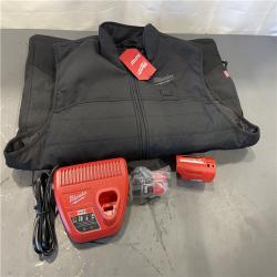 AS-IS- Milwaukee Men's X-Large M12 12-Volt Lithium-Ion Cordless Axis Black Heated Vest Kit