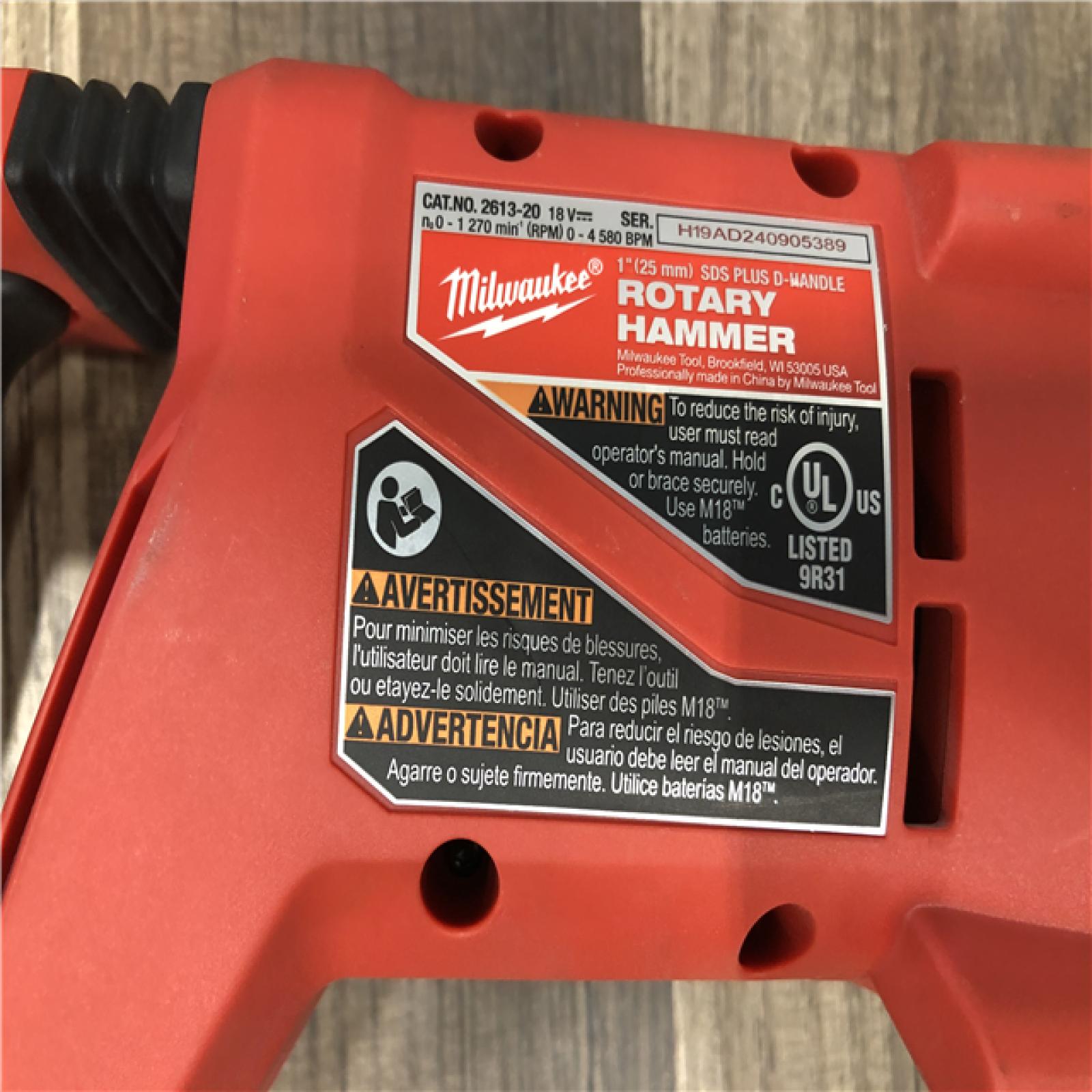 AS-IS Milwaukee 18V Lithium-Ion Brushless Cordless 1 in. SDS-Plus D-Handle Rotary Hammer (Tool-Only)