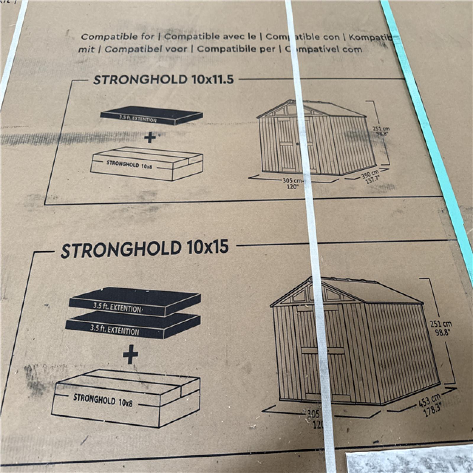 California NEW KETER Stronghold 10 x 15 Shed  Includes (2) 3.5ft Extension Kits