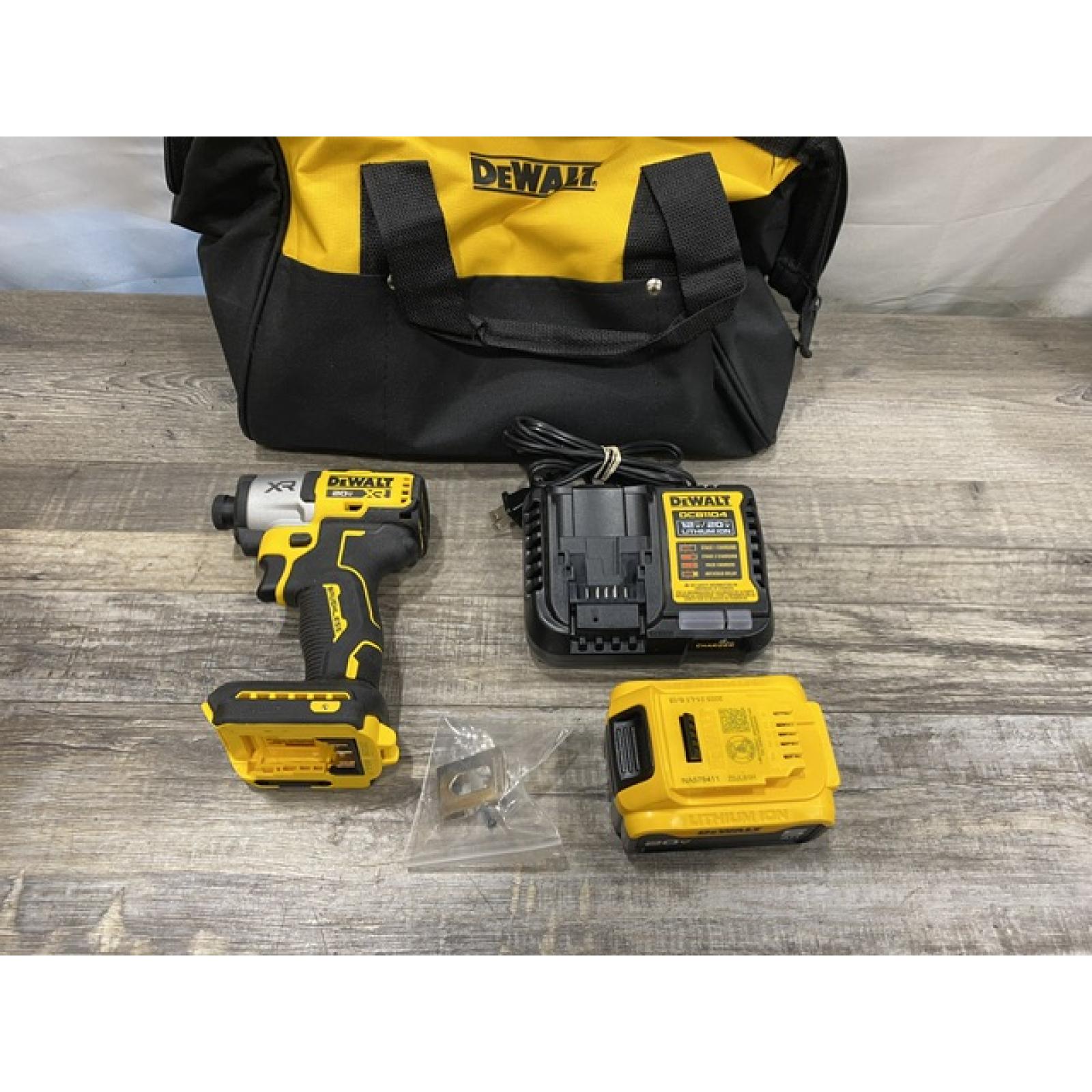 AS-IS DEWALT 20-Volt Maximum XR Lithium-Ion Cordless Brushless 1/4 in. 3-Speed Impact Driver Kit
