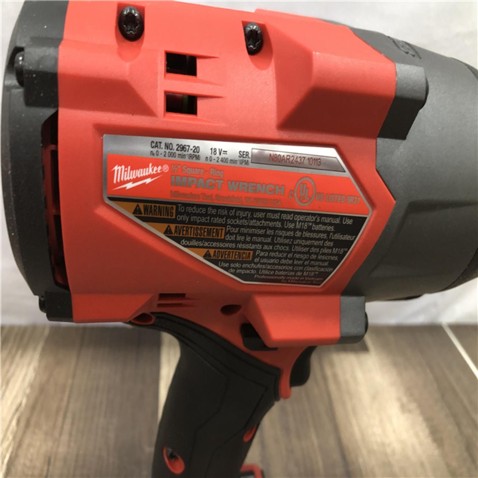 AS-IS Milwaukee  FUEL 18V Lithium-Ion Brushless Cordless 1/2 in. Impact Wrench w/Friction Ring Kit