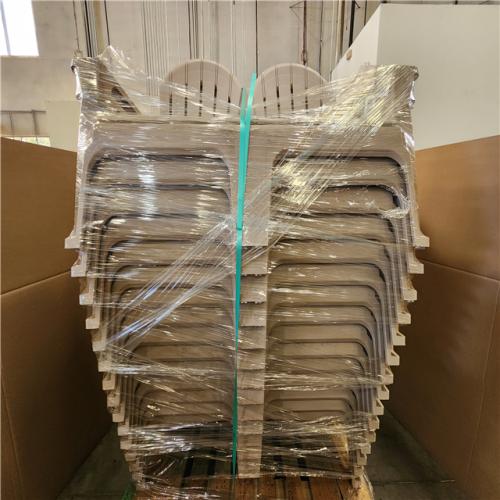 Phoenix AS-IS StyleWell 54 in. Putty Beige Plastic 2-Person Outdoor Adirondack Bench with Phone and Cup Holders Pallet (15 Chairs)