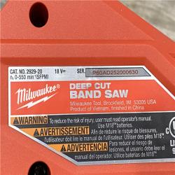 AS-IS Milwaukee FUEL 18V Lithium-Ion Brushless Cordless Deep Cut Band Saw (Tool-Only)