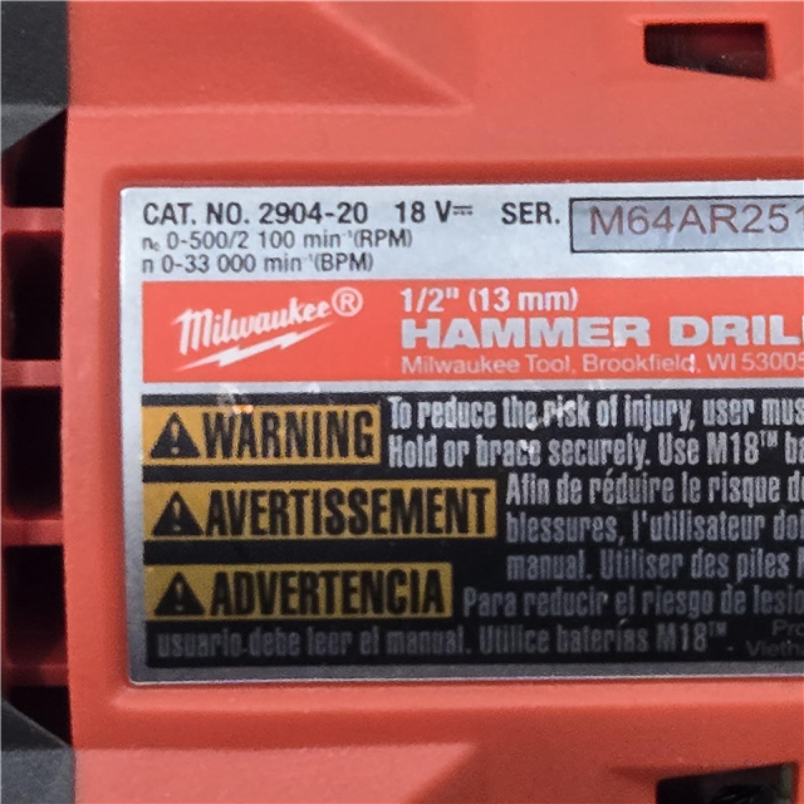 AS-IS Milwaukee 2904-20 12V 1/2  Hammer Drill/ Driver (Tool-Only)