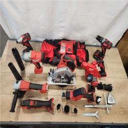 AS-IS- M18 18-Volt Lithium-Ion Cordless Combo Kit 9-Tool with 2-Batteries  Charger and Tool Bag