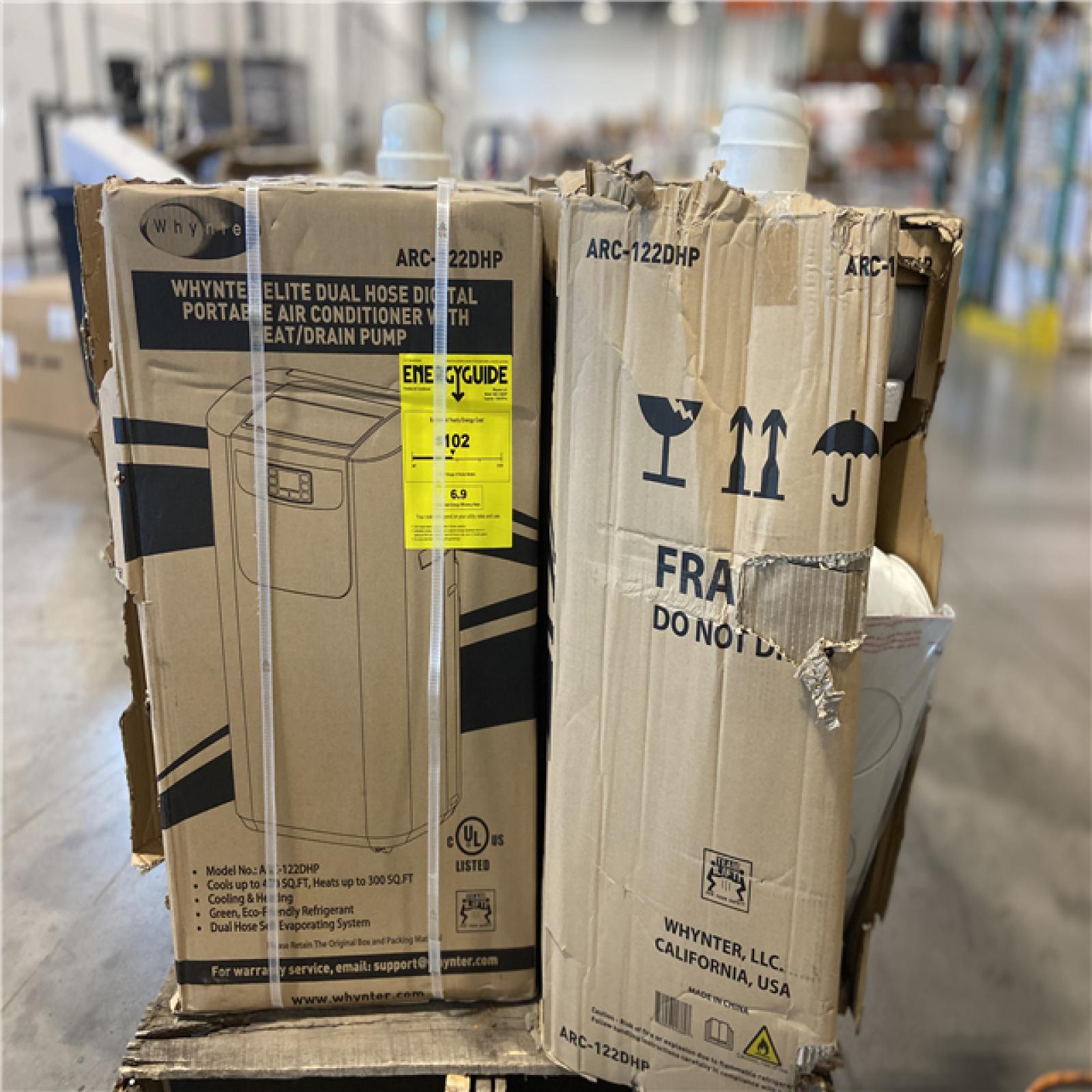 DALLAS LOCATION - Whynter Portable Air Conditioner 12 000 BTU & Heater with Dual Hose Dehumidifier & Cooling Fan - 4 UNITS