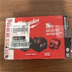 California AS-IS Milwaukee Red Lithium XC5.0 Starter Kit, includes (2) Batteries & Charger