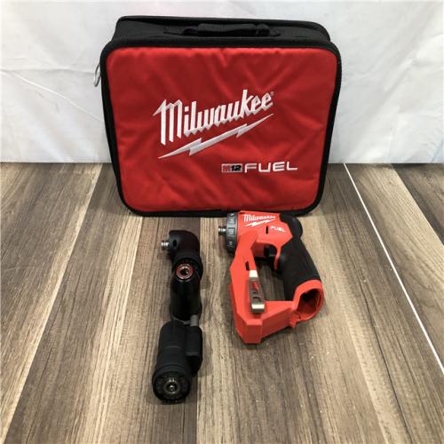 AS-IS Milwaukee FUEL 12V Lithium-Ion Brushless Cordless 4-in-1 Installation 3/8 in. Drill Driver with 4 Tool Head (Tool-Only)