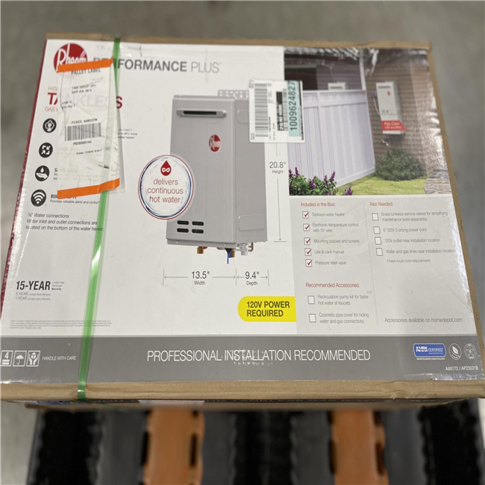 NEW!-Rheem Performance Plus 8.4 GPM Smart Non-Condensing Outdoor Natural Gas Tankless Water Heater