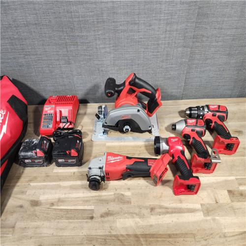 HOUSTON LOCATION - AS-IS Milwaukee M18 18-Volt Lithium-Ion Cordless Combo Kit 5-Tool with 2-Batteries, Charger and Tool Bag