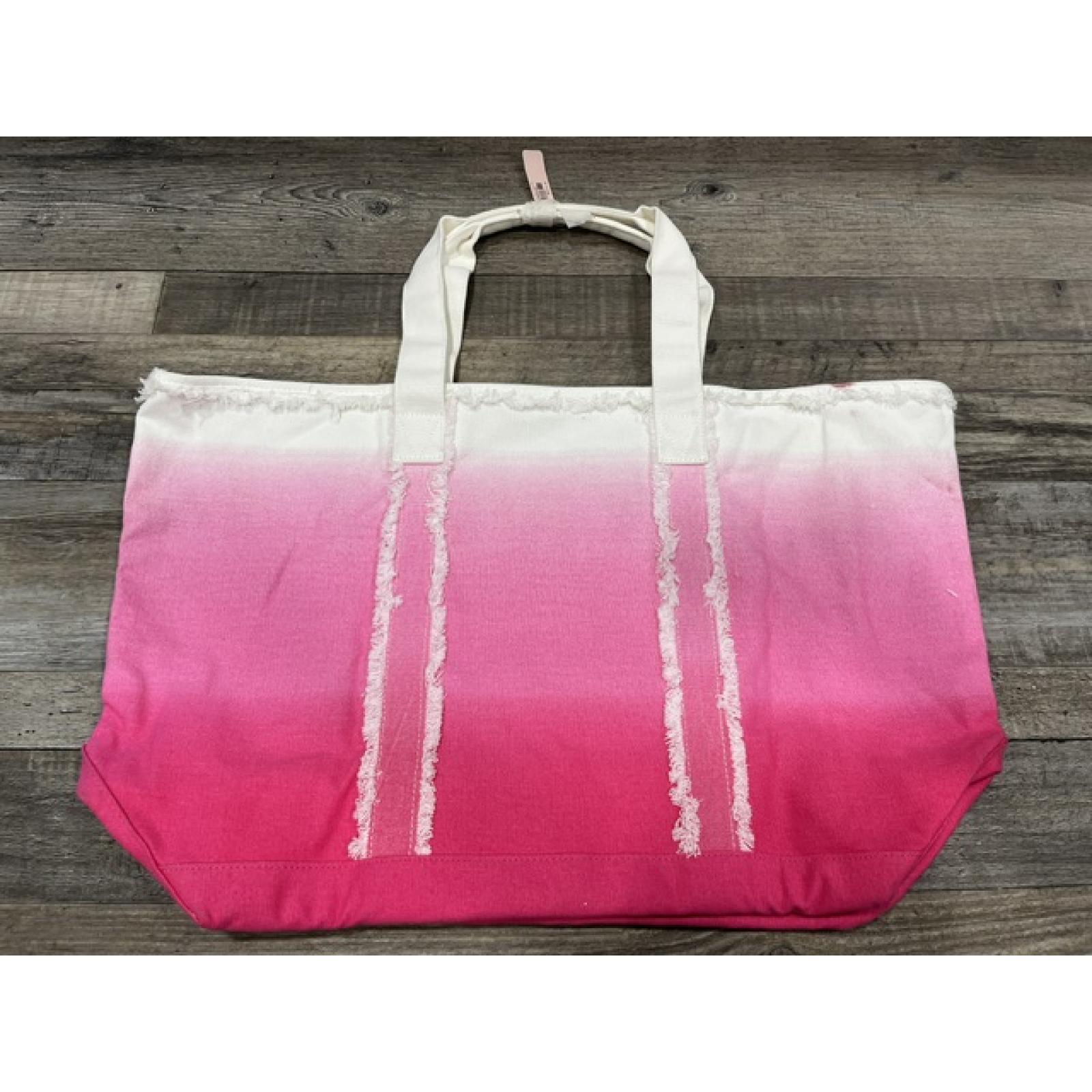 NEW - Victoria’s Secret Ombré Canvas Tote Bag Travel Pink Bag