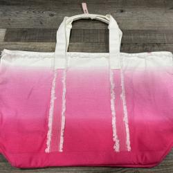 NEW - Victoria’s Secret Ombré Canvas Tote Bag Travel Pink Bag