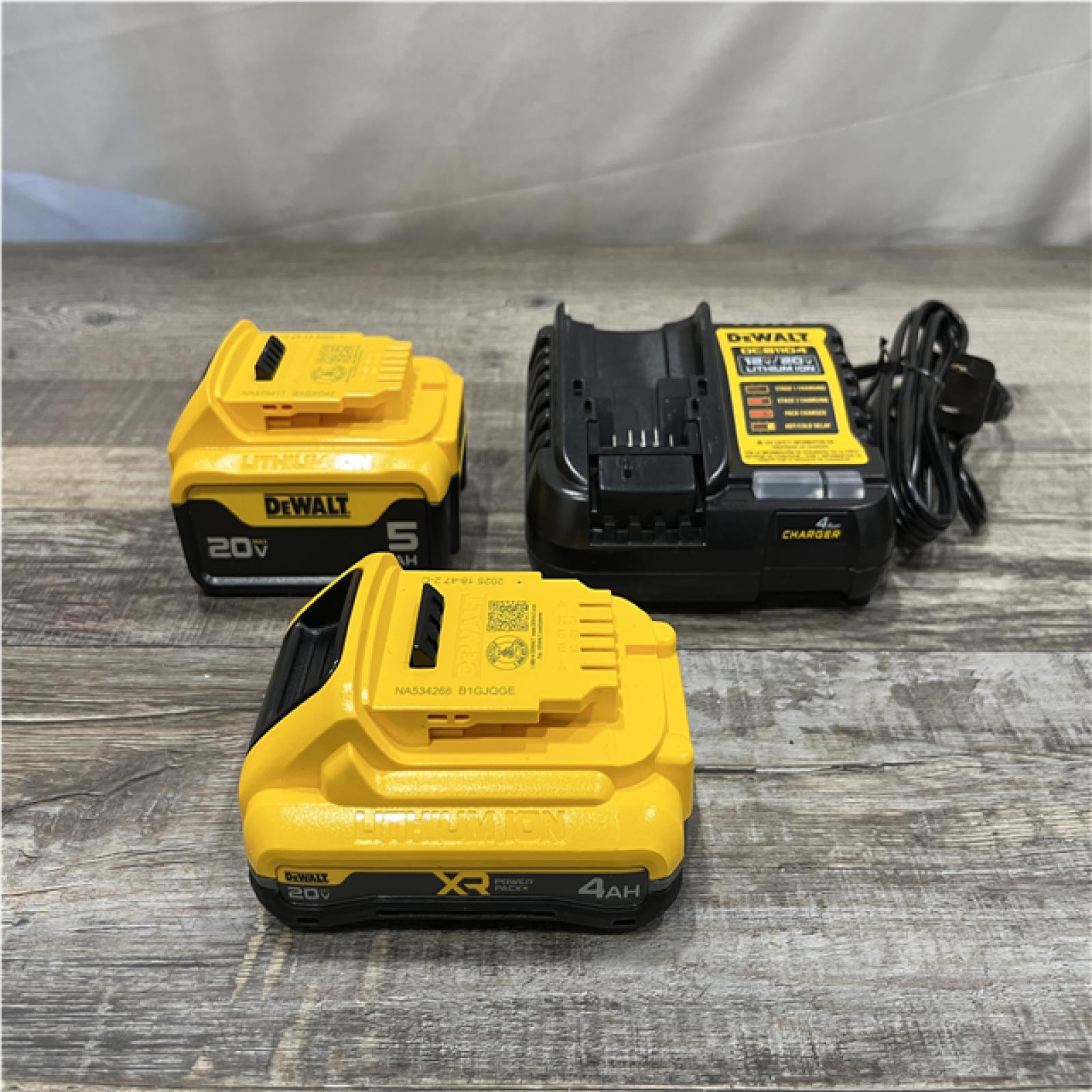 AS-IS DEWALT 20V MAX Lithium-Ion Starter Kit with 4.0 Ah and 5.0 Ah Batteries and Charger