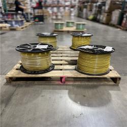 DALLAS LOCATION - AS-IS Southwire 2,500 ft. 10 Yellow Solid CU THHN Wire (4 SPOOLS)(SEE NOTES)