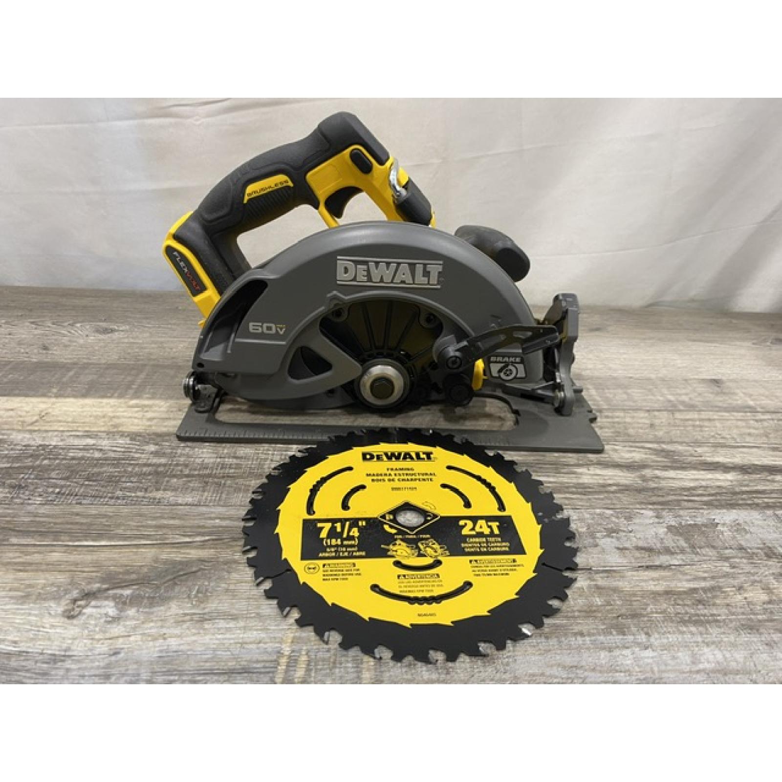 AS-IS DEWALT FLEXVOLT 60V MAX Cordless Brushless 7-1/4 in. Circular Saw with Brake (Tool Only)