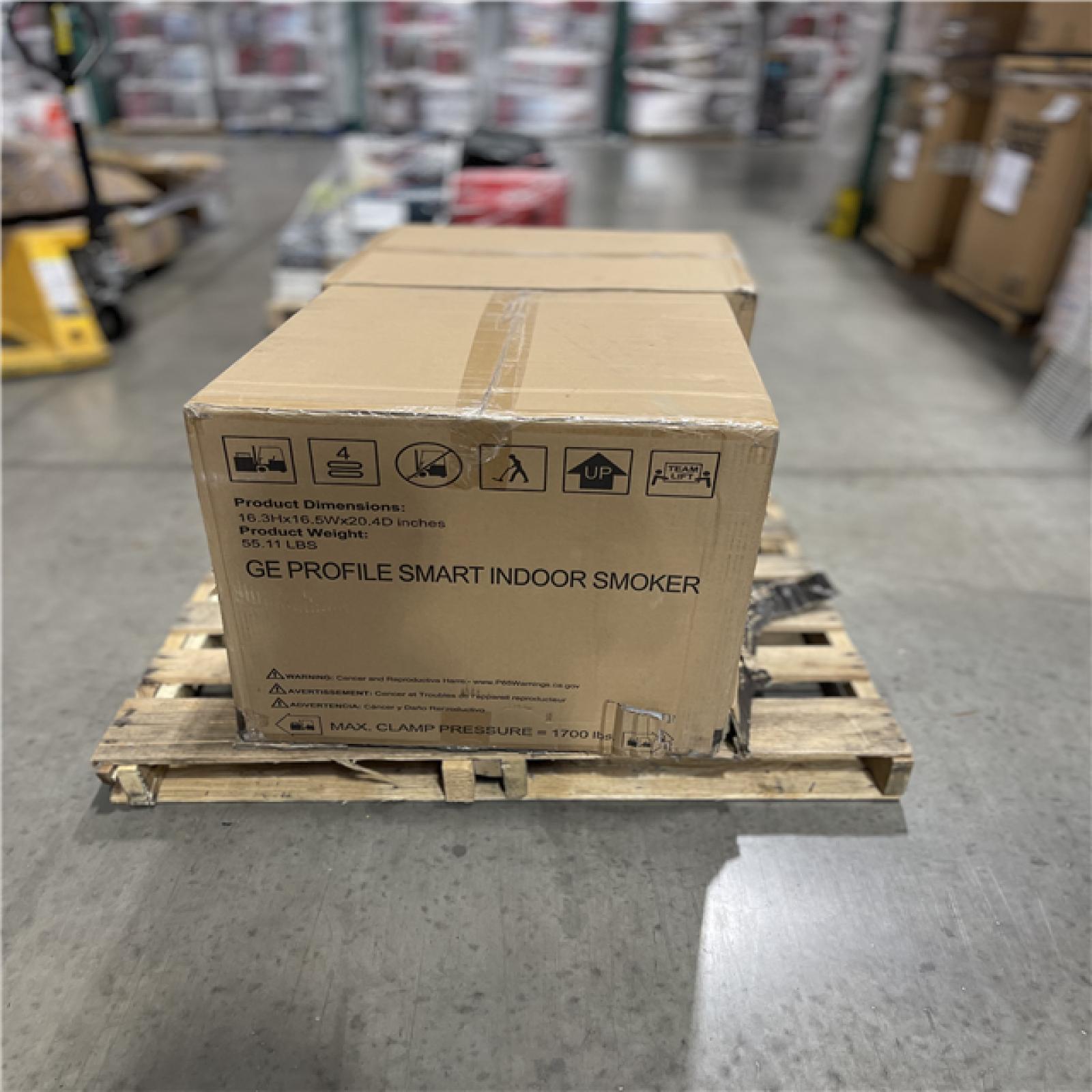 DALLAS LOCATION -AS-IS  GE Profile Smart Indoor Smoker with Active Smoke Filtration  5 Smoke Settings  Wood Pellet BBQ (2 UNITS)