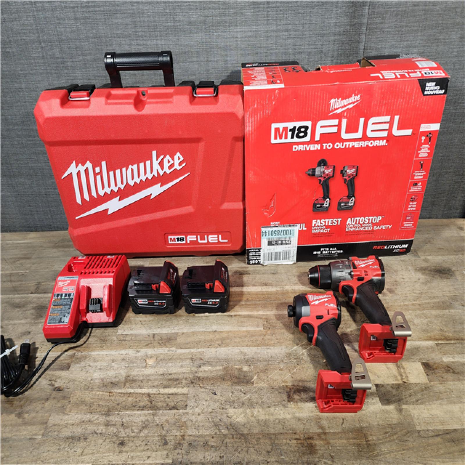 HOUSTON LOCATION - AS-IS (APPEARS LIKE NEW) MILWAUKEE FUEL 18V Lithium-Ion Brushless Cordless Hammer Drill and Impact Driver Combo Kit