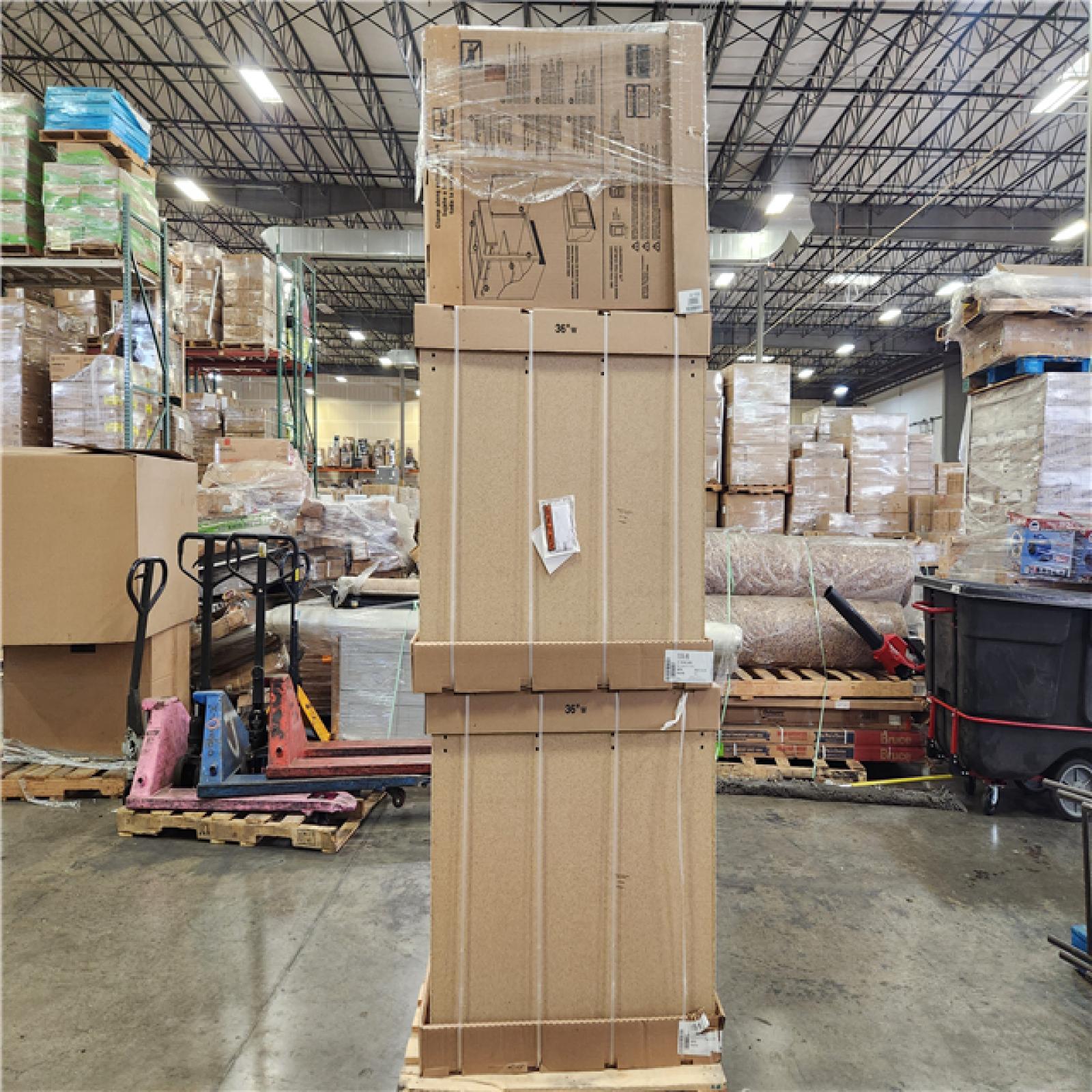 Phoenix Location Hampton Bay Assembled Kitchen Cabinets in Medium Oak Pallet (7 Cabinets)
