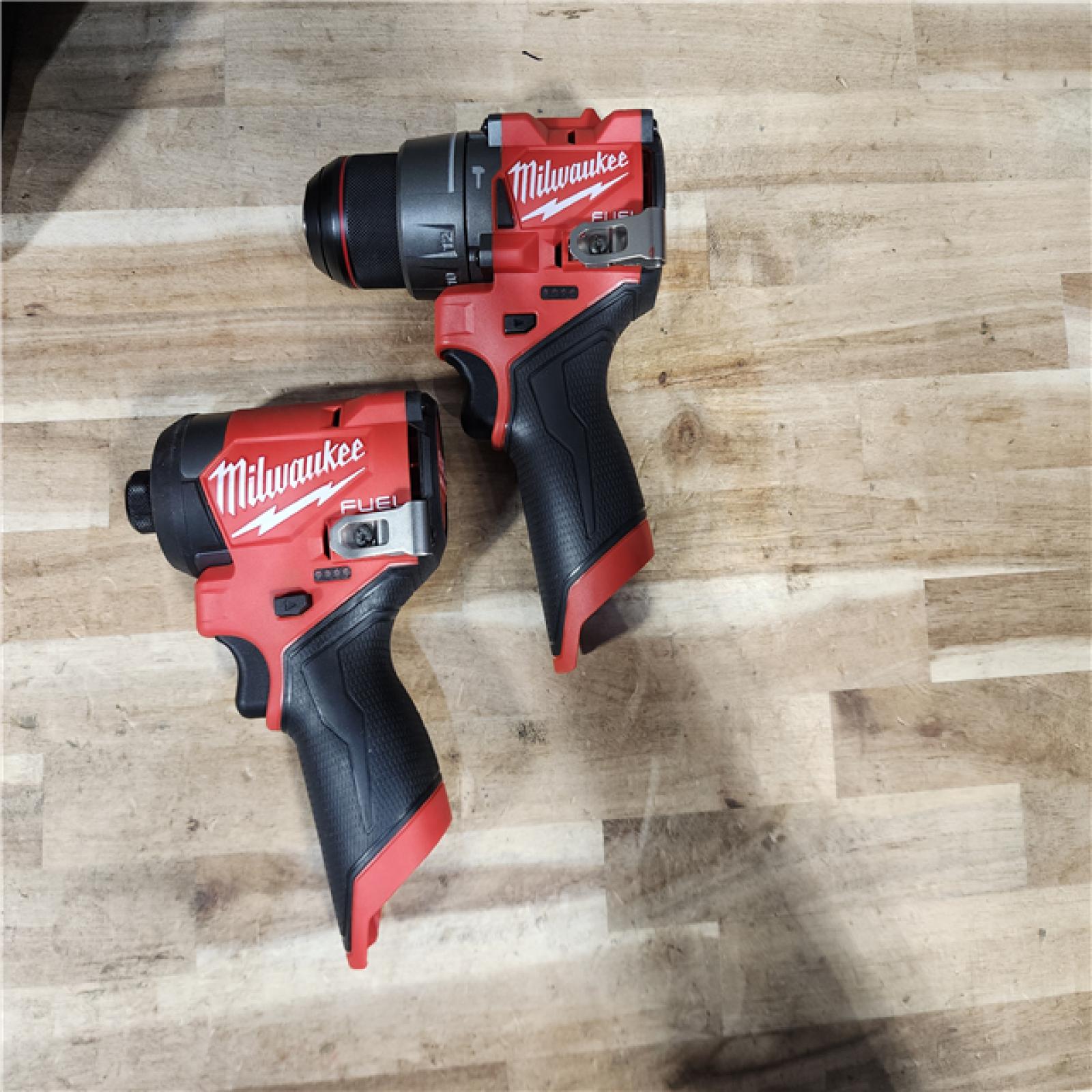 HOUSTON LOCATION - AS-IS Milwaukee  FUEL 12-Volt Lithium-Ion Brushless Cordless Hammer Drill and Impact Driver Combo Kit