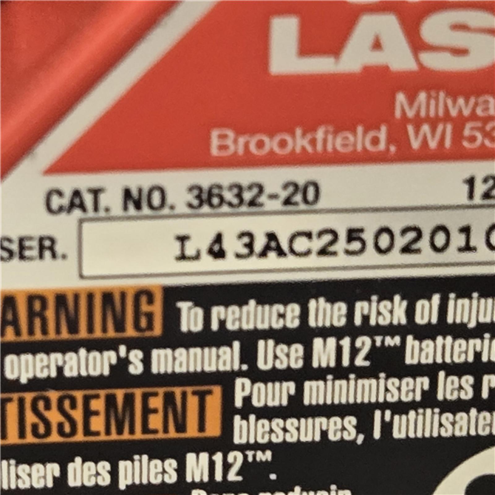 AS-IS Milwaukee-3632-21 M12 Green Beam Laser 360° 3-Plane Kit