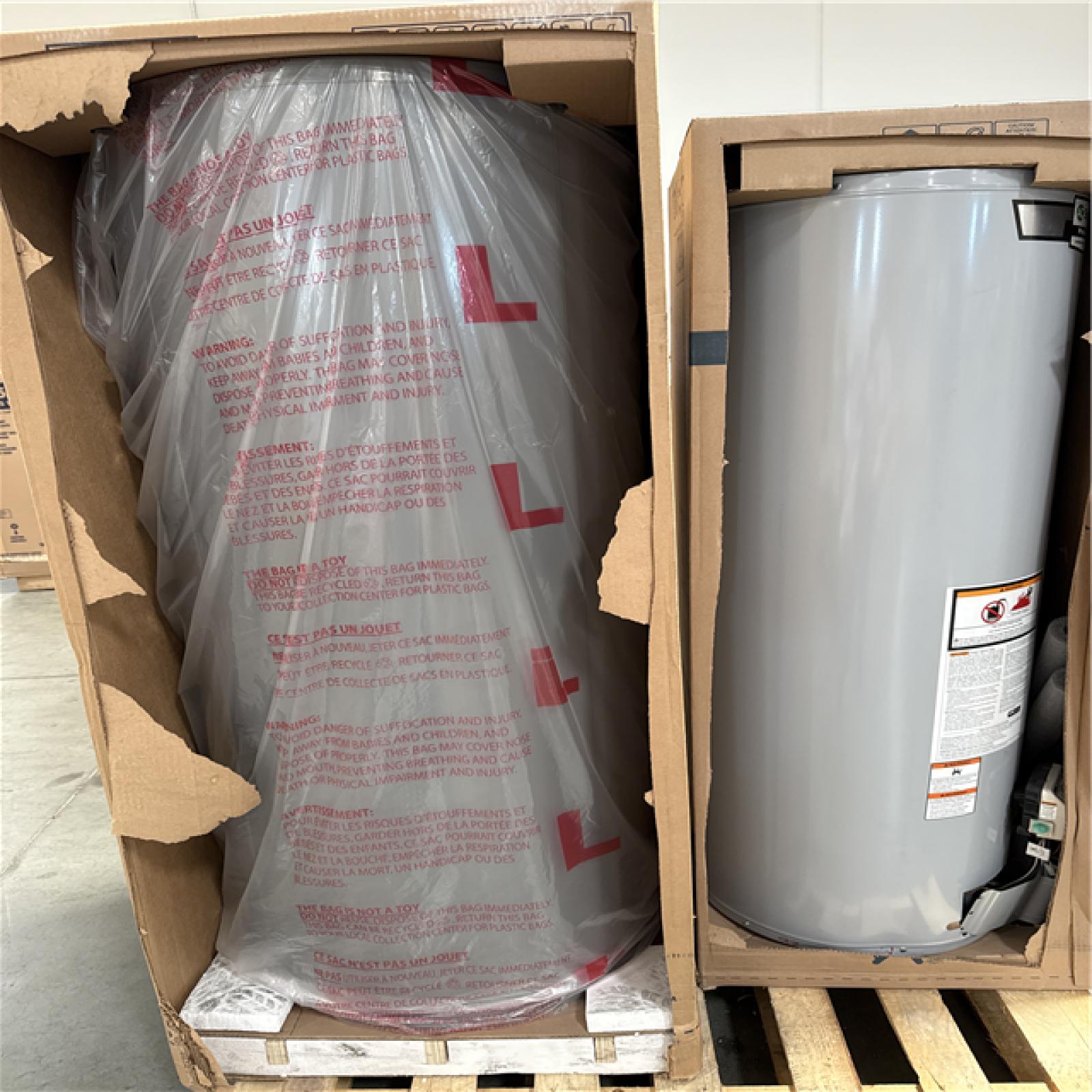 California NEW Rheem 75 Gallons Propane Gas Water Heater & AO Smith ProLine Commercial Grade 40-Gallon Natural Gas Water Heater