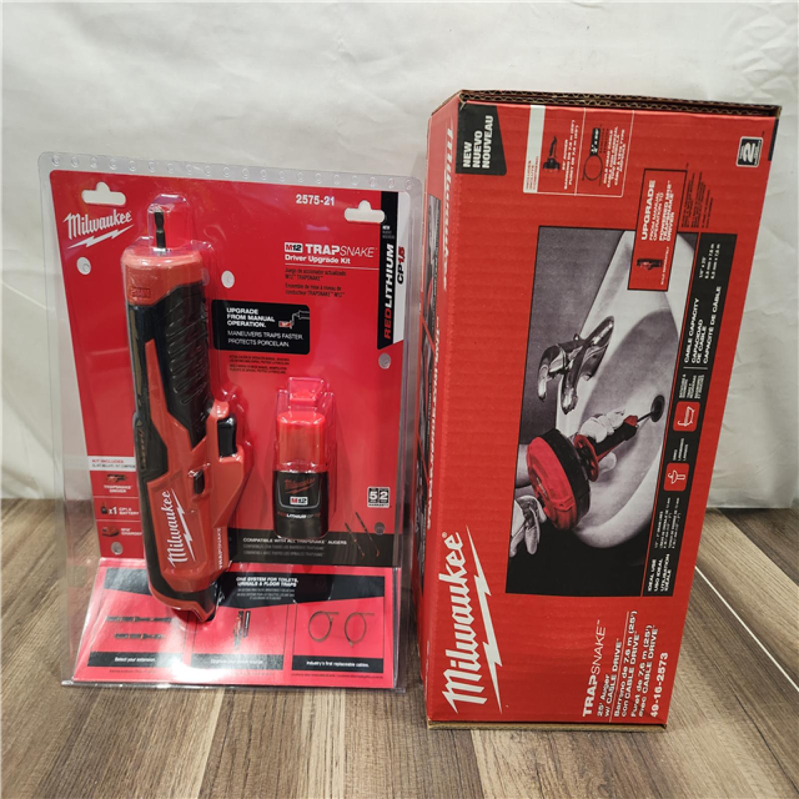 AS-SI- TRAP SNAKE 25 Ft. Drum Auger with M12 Trap Snake 12-Volt Lithium-Ion Cordless Auger Drain Power Source Driver (2-Tool)
