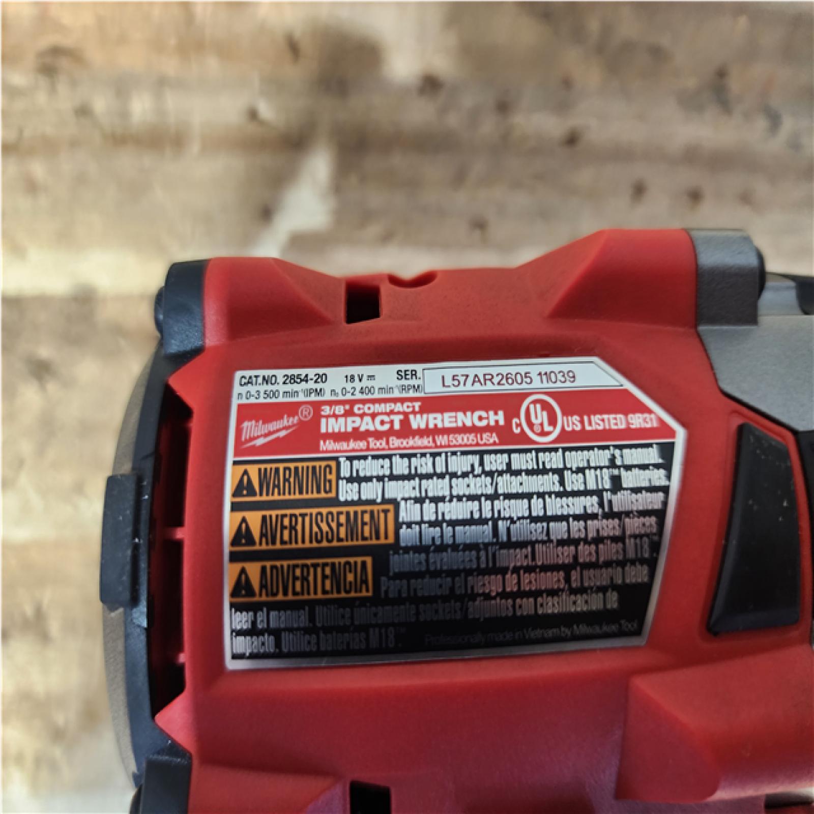 Houston Location AS-IS Milwaukee FUEL GEN-3 18V Lithium-Ion Brushless Cordless 3/8 in. Compact Impact Wrench with Friction Ring (Tool-Only)