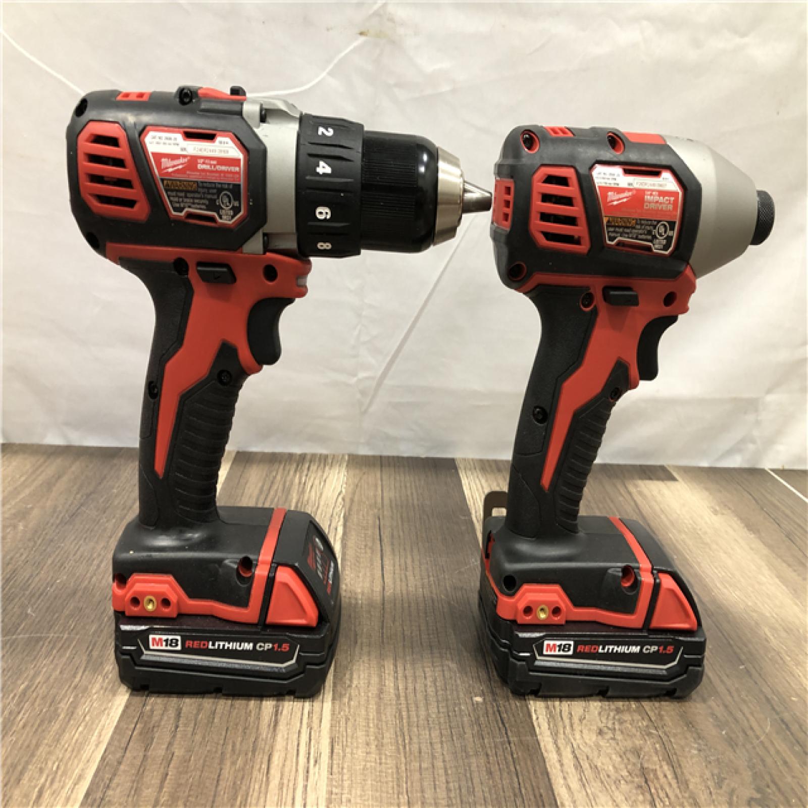 AS-IS Milwaukee 18V Lithium-Ion Cordless Drill Driver/Impact Driver Combo Kit