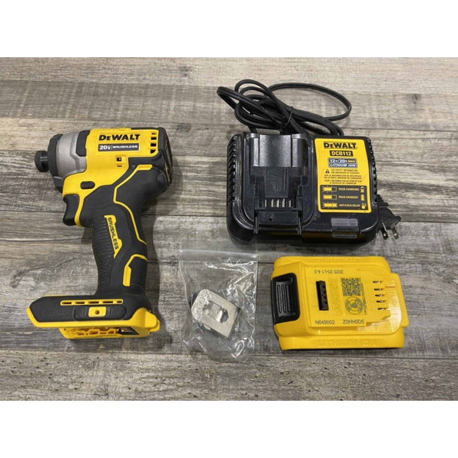 AS-IS DEWALT Atomic 20V Max Lithium-Ion Brushless Cordless Compact 1/4 in. Impact Driver Kit