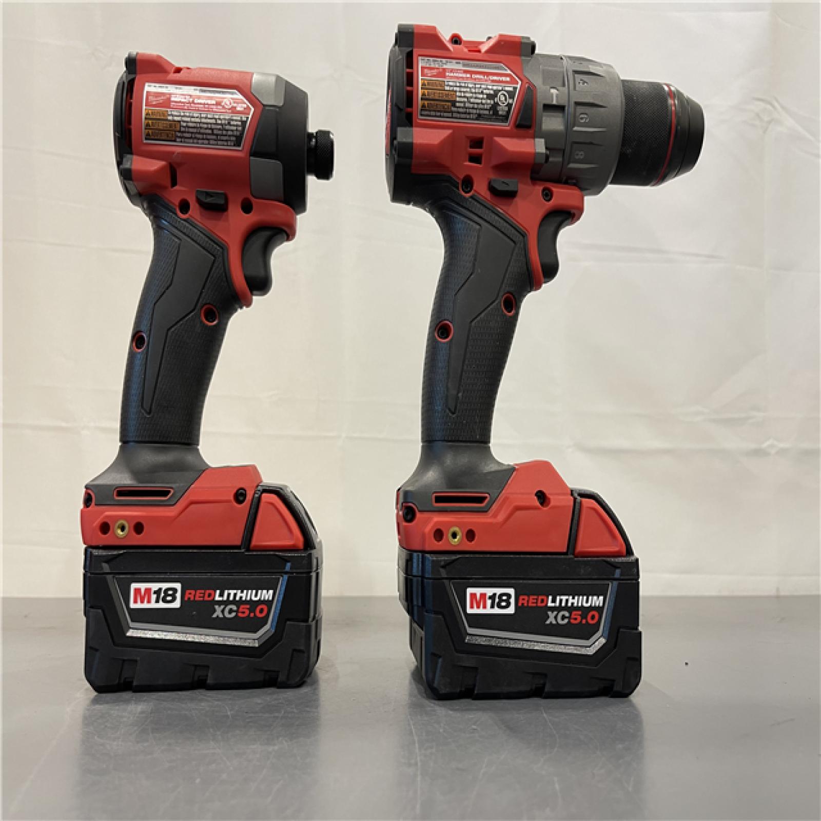 AS-IS - MILWAUKEE FUEL 18V Lithium-Ion Brushless Cordless Hammer Drill and Impact Driver Combo Kit