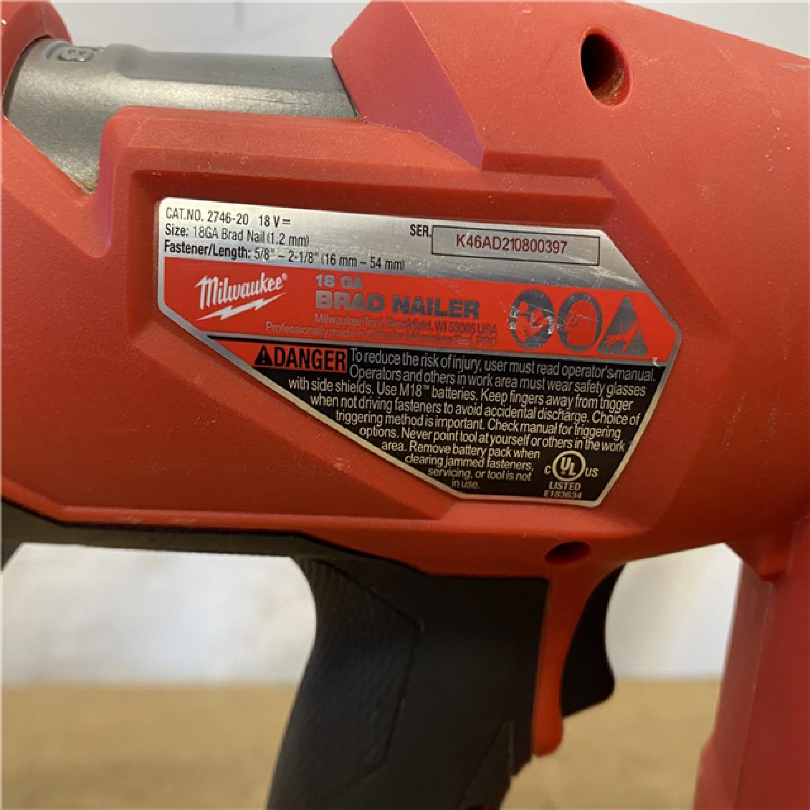AS-IS Milwaukee FUEL 18-Volt Lithium-Ion Brushless Cordless Gen II 18-Gauge Brad Nailer (Tool-Only)