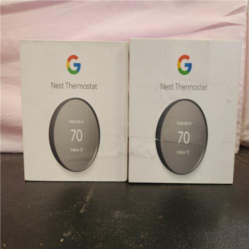 Phoenix AS-IS Google Nest Thermostat - Smart Programmable Wi-Fi Thermostat - Charcoal (2-Pack)