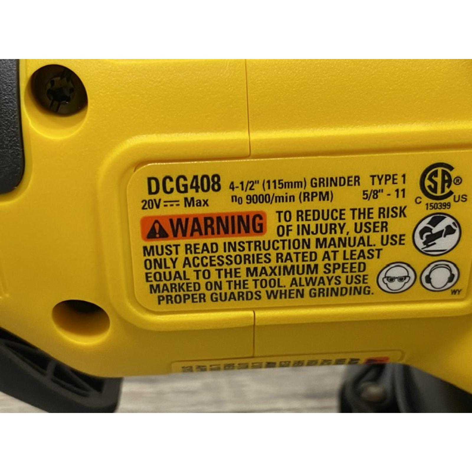 AS-IS DEWALT 20V MAX Cordless Brushless 4-1/2 in. Angle Grinder with Paddle Switch (Tool Only)