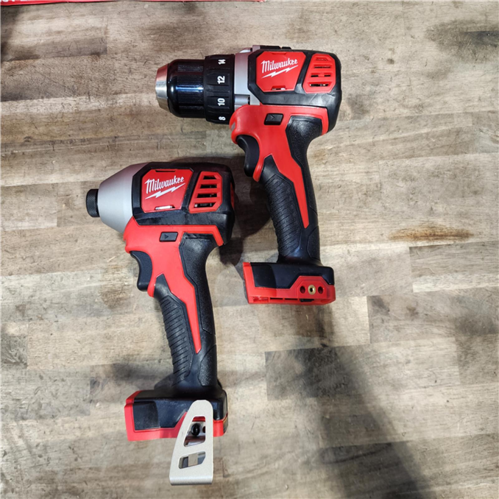 HOUSTON LOCATION - AS-IS Milwaukee 18V Cordless Brushed 2-Tool Drill/Driver and Impact Driver Kit