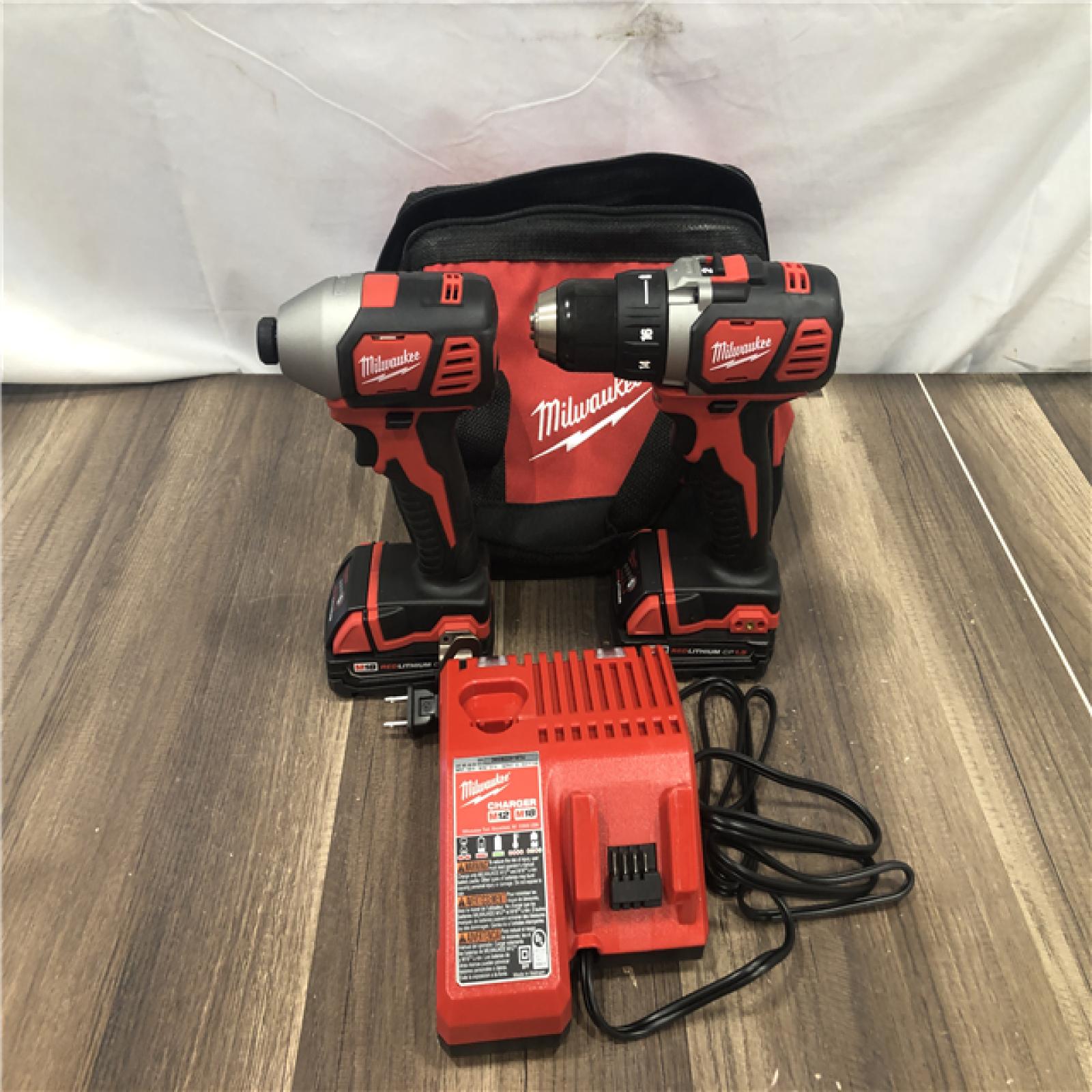 AS-IS Milwaukee 18V Lithium-Ion Cordless Drill Driver/Impact Driver Combo Kit