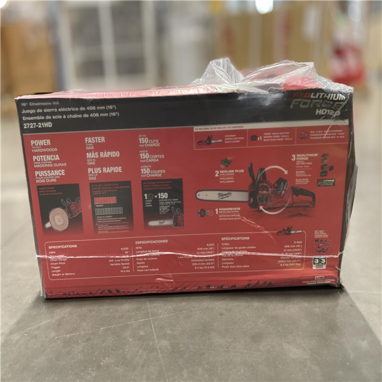 NEW! - Milwaukee M18 FUEL 16 in. 18V Lithium-Ion Brushless Battery Chainsaw (TOOL ONLY)