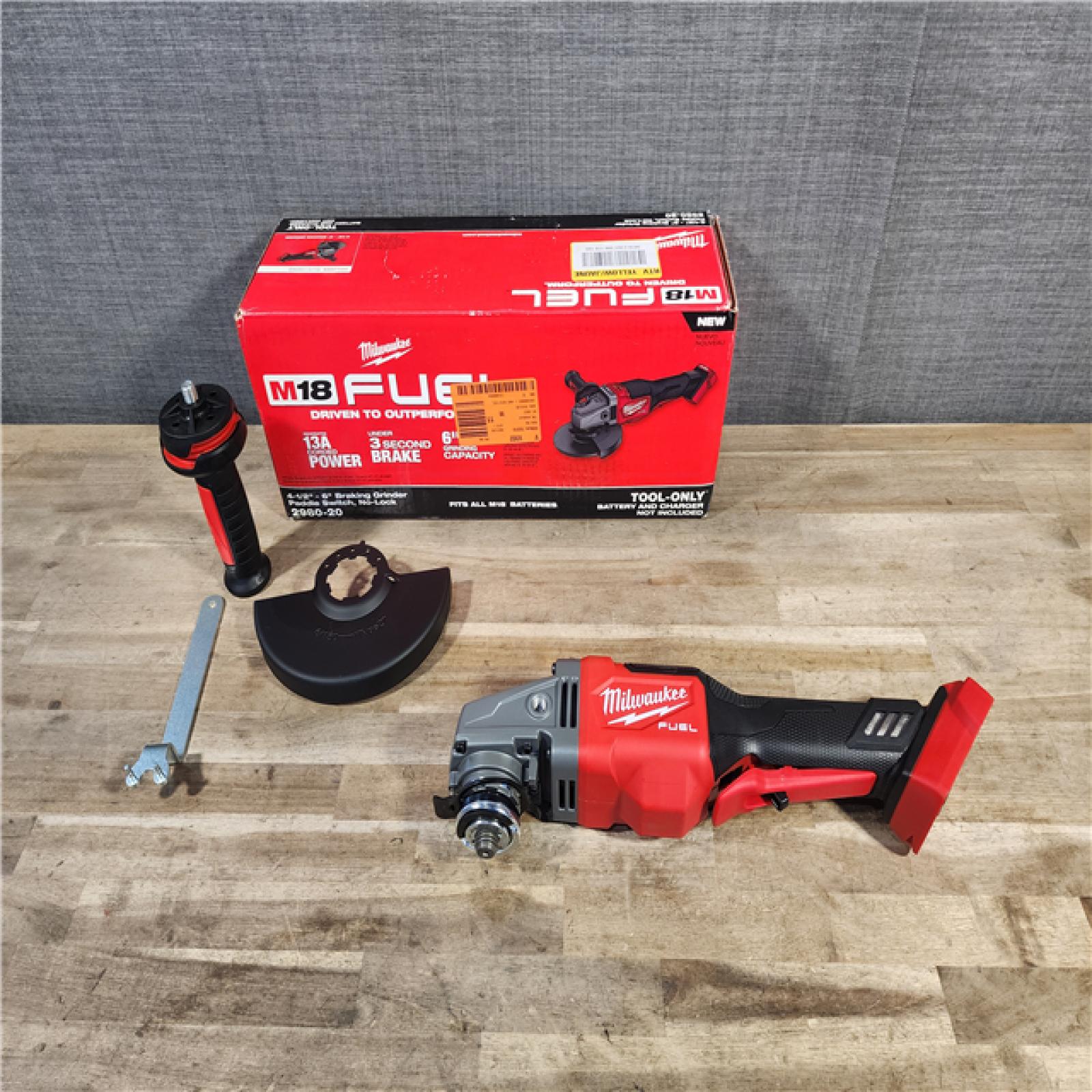 HOUSTON LOCATION - AS-IS (APPEARS LIKE NEW) Milwaukee 2980-20 M18 Fuel 18 Volt 6 Inch Paddle Switch Grinder (Bare Tool)