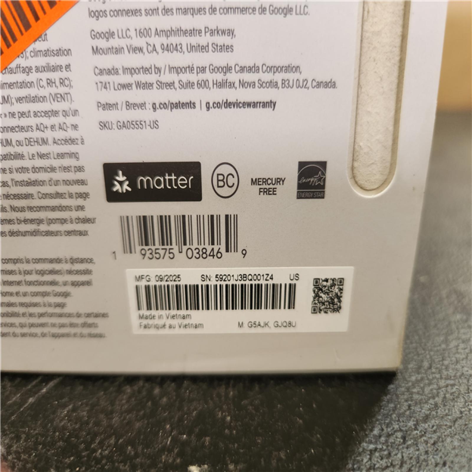 Phoenix AS-IS Google Nest Learning Thermostat (4th Gen) with Nest Temperature Sensor (2nd Gen) -