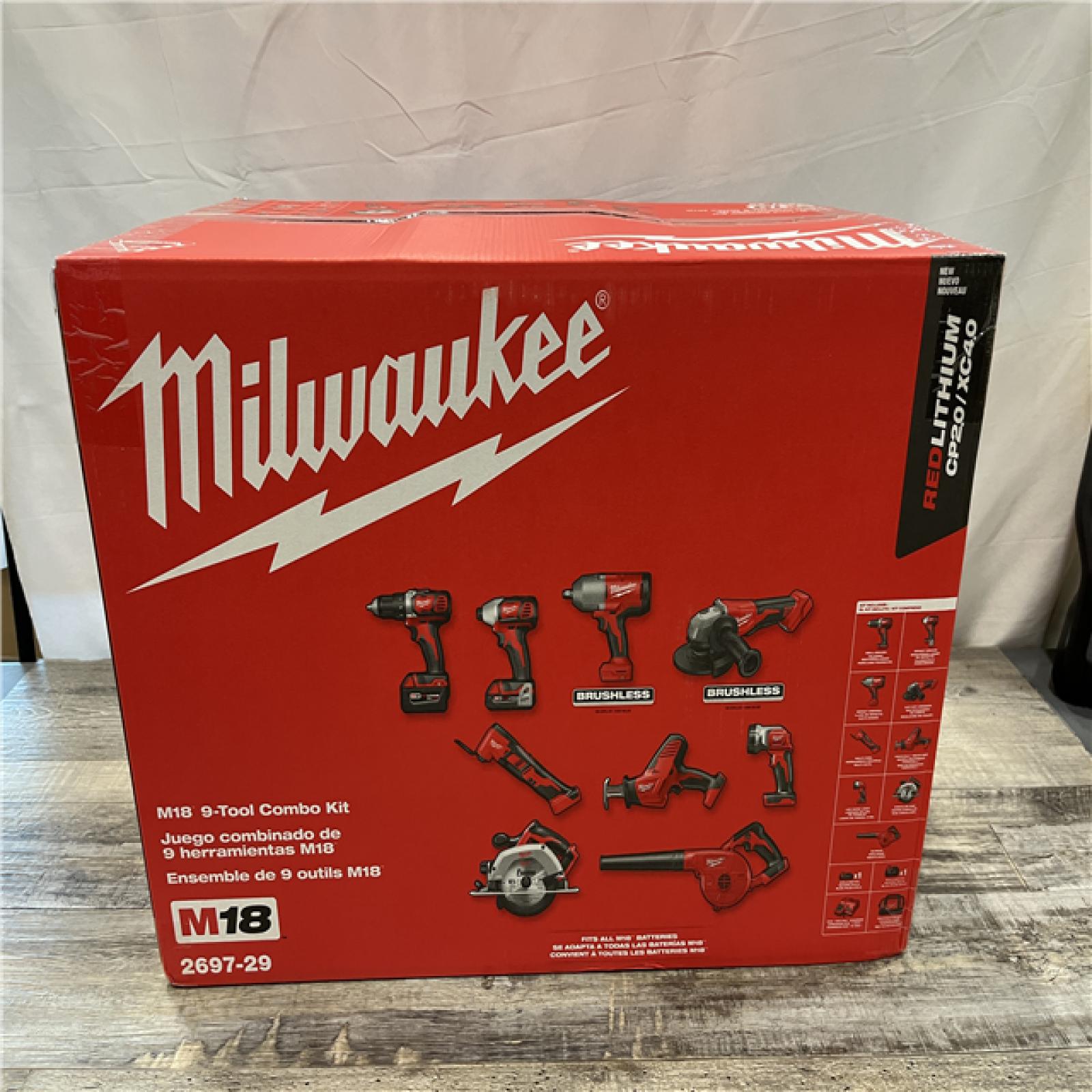 NEW - Milwaukee 18-Volt Lithium-Ion Cordless (9-Tool) Combo Kit