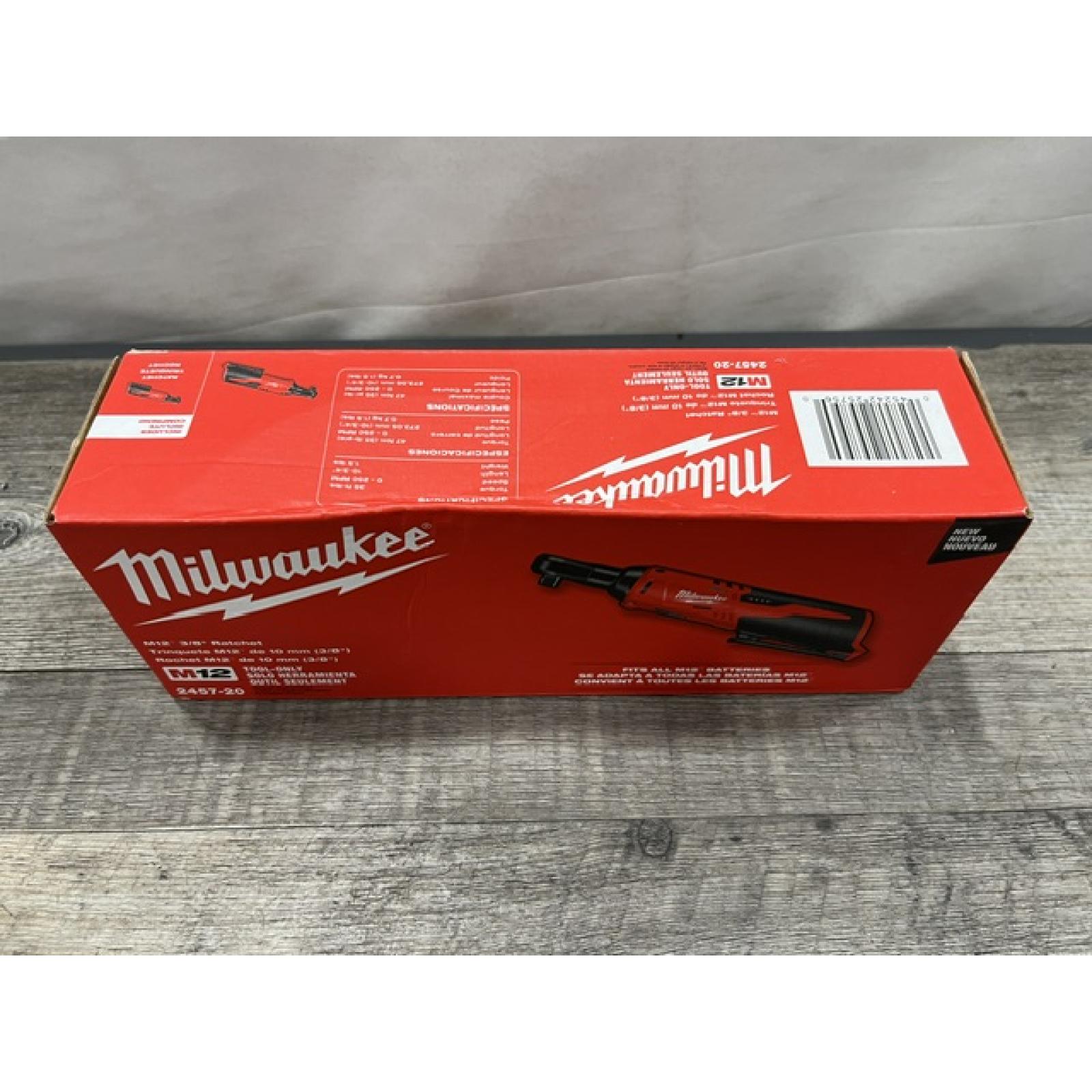 NEW - Milwaukee 12V Lithium-Ion Cordless 3/8 in. Ratchet (Tool-Only)