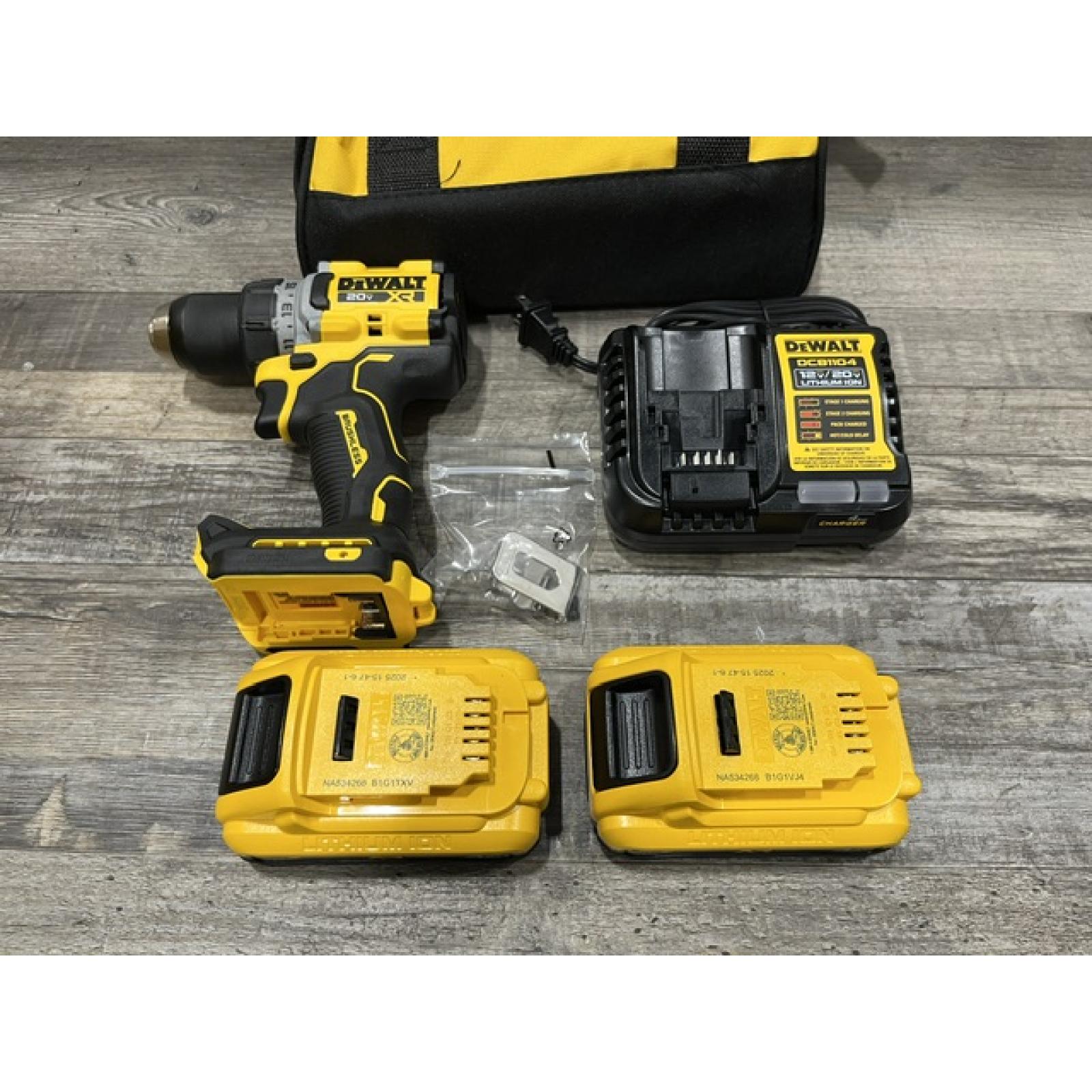 AS-IS DEWALT 20V XR Lithium-Ion Cordless Brushless 1/2 in. Drill/Driver Kit
