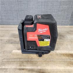 HOUSTON LOCATION - AS-IS MILWAUKEE 100 ft. REDLITHIUM Lithium-Ion USB Green Rechargeable Cross Line Laser Level (TOOL ONLY)
