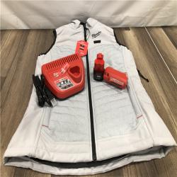 AS-IS Milwaukee Women's Medium  12V Lithium-Ion Cordless AXIS Gray Heated Vest Kit
