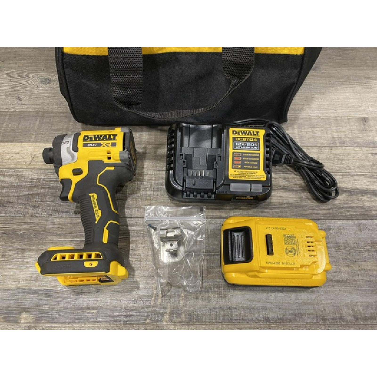 AS-IS DEWALT 20V MAX XR Lithium-Ion Brushless Cordless 3-Speed High Torque 1/4 in. Impact Driver Kit