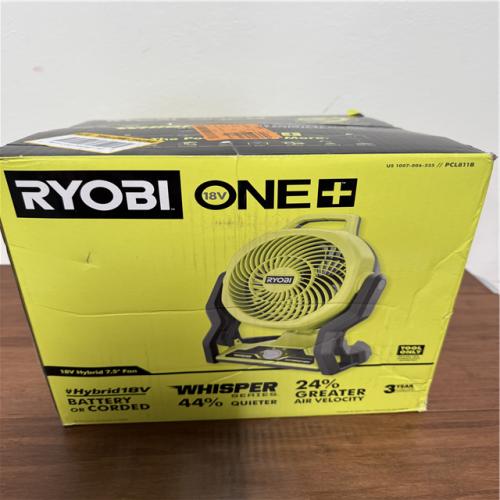 California NEW Ryobi 18V Hybrid 7.5 Fan (Tool Only)