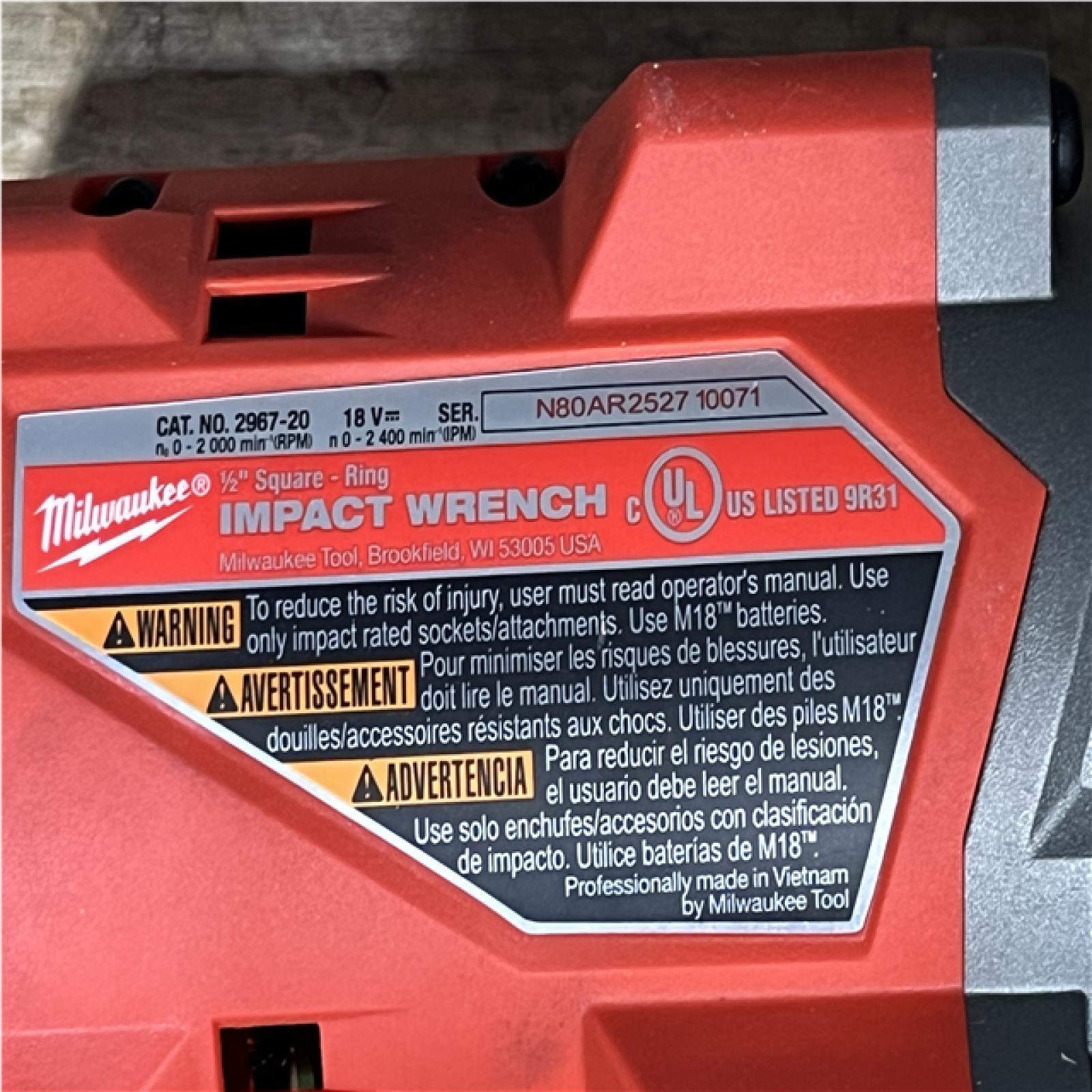 Houston Location AS-IS Milwaukee FUEL 18V Lithium-Ion Brushless Cordless 1/2 in. Impact Wrench with Friction Ring (Tool-Only)