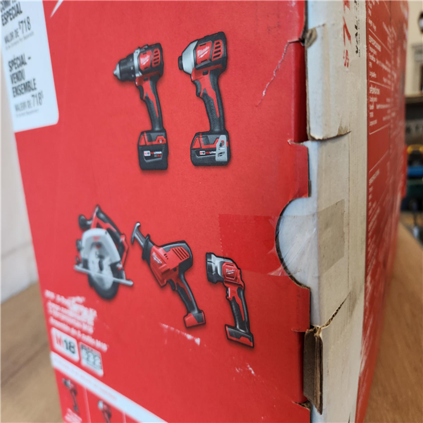 NEW- Milwaukee M18 18V Lithium-Ion Cordless 5 Tool Combo Kit