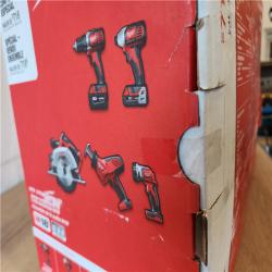 NEW- Milwaukee M18 18V Lithium-Ion Cordless 5 Tool Combo Kit